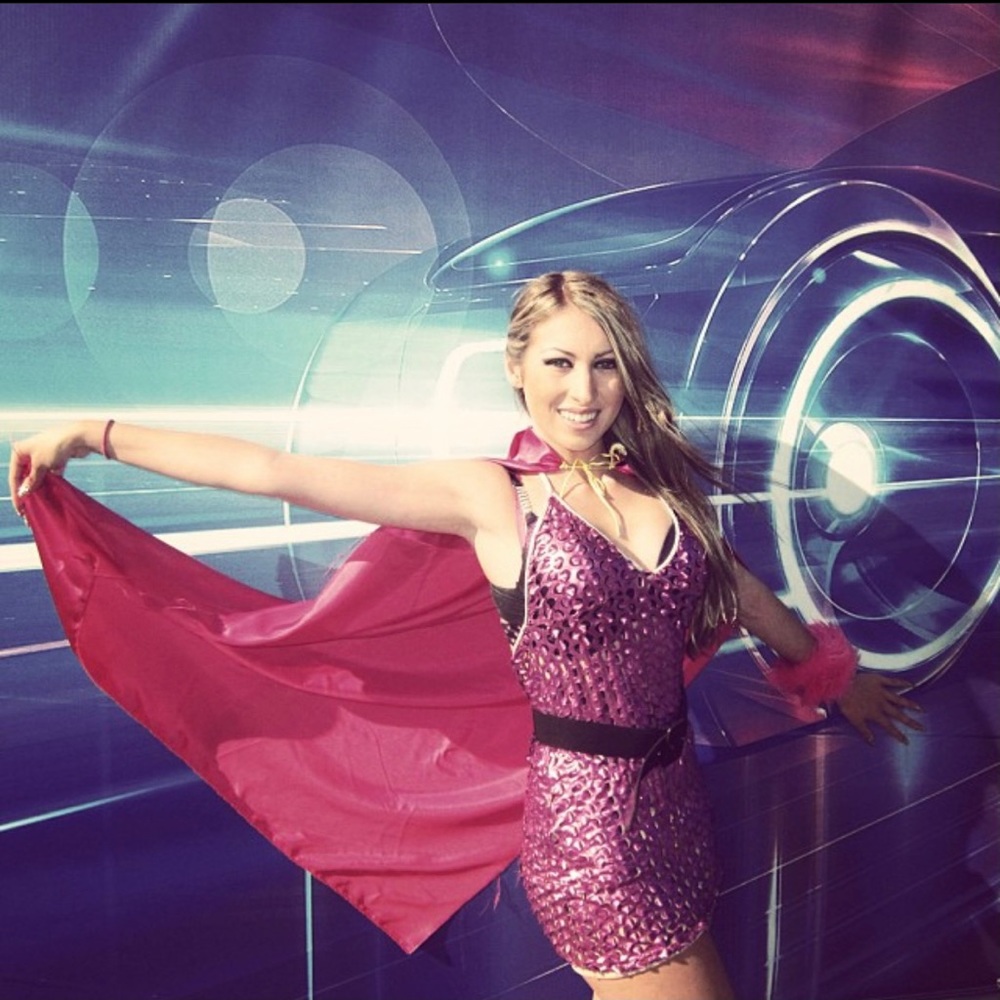 Laser Cut Metallic Pink Mesh Rave Dress - Small | Burning Man